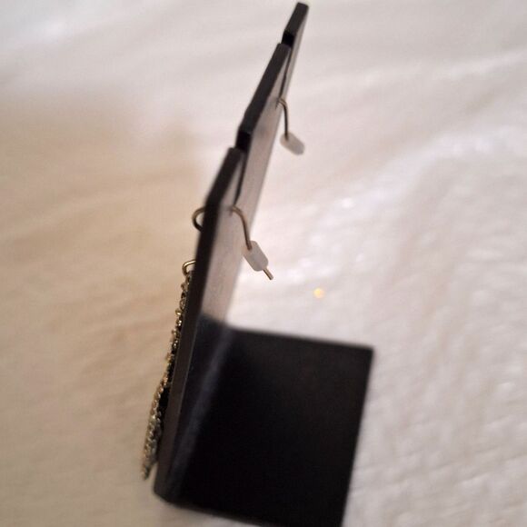 Vintage Filigree Earrings Teardrop Chandelier Silver Tone Whimsigoth Elegant - Picture 3 of 7